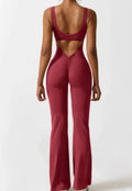 Women's tight seamless yoga bodysuit in milk silk fabric with built-in chest pad