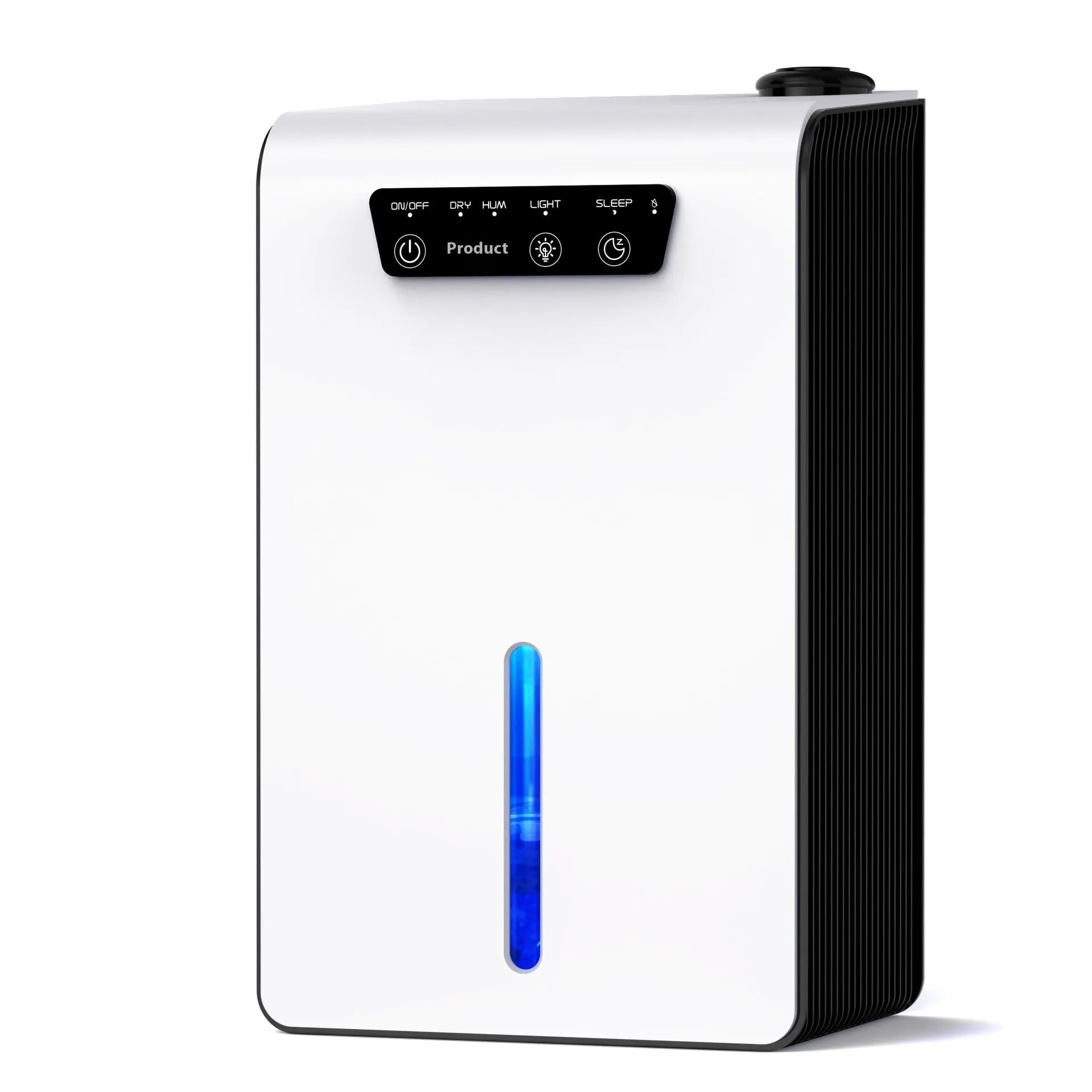 Milky white compact household dehumidifier for small spaces and bedrooms
