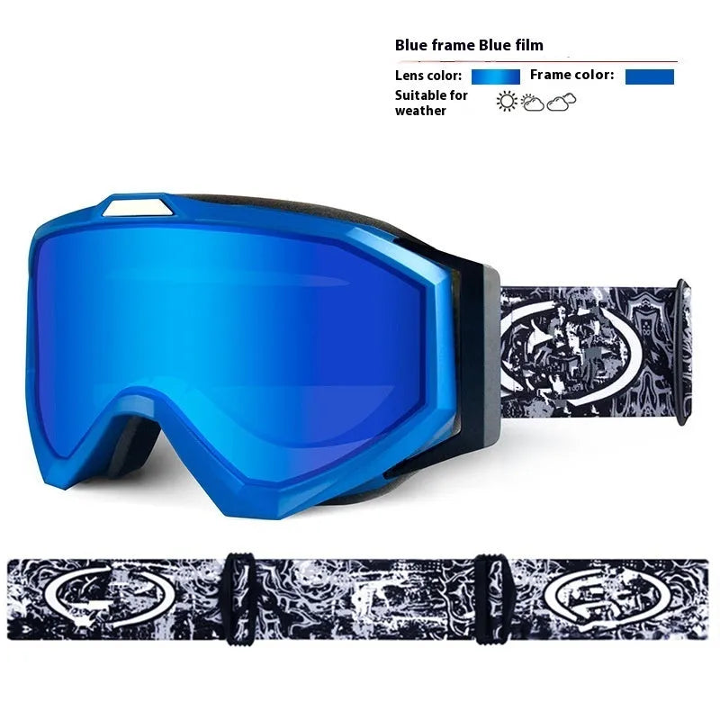Motorcycle goggles with a double layer anti-fog lens and a black TPU frame shown with a grey lens.