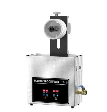Ultrasonic cleaning machine with digital controls and a single cleaning slot for discs and records
