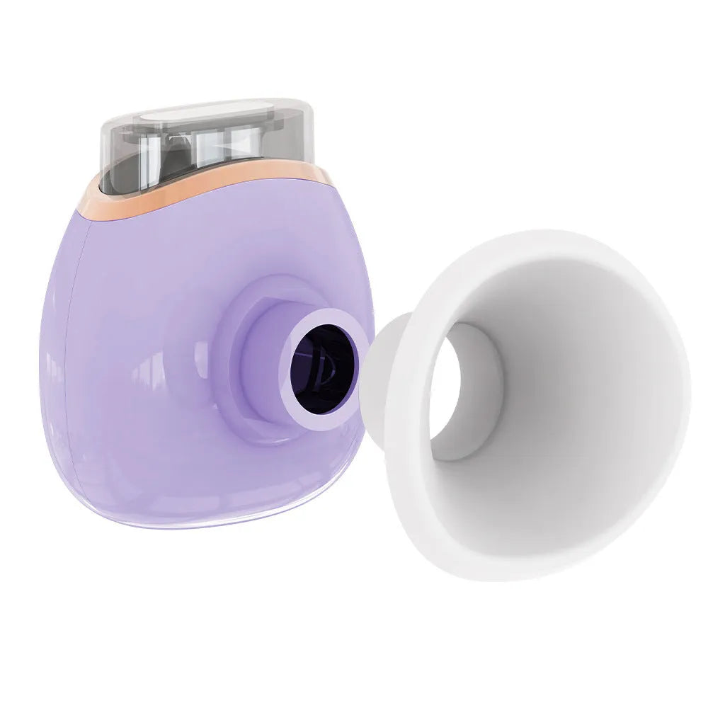 White and purple household eye humidifier moisturising instrument with rechargeable lithium battery.