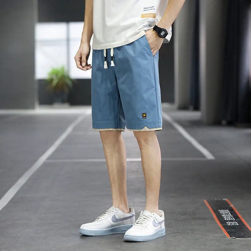 Straight loose fit casual beach shorts with micro elasticity in multiple colour options