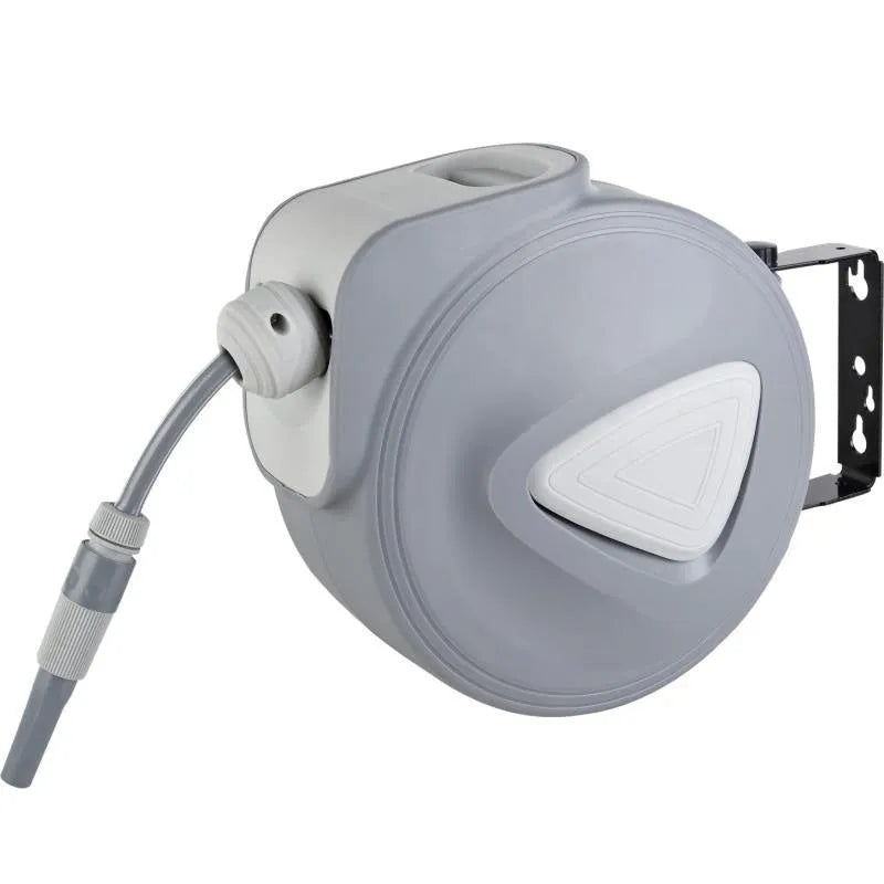 Automatic retractable hose reel water drum with 10 metre PVC hose for car wash and garden watering