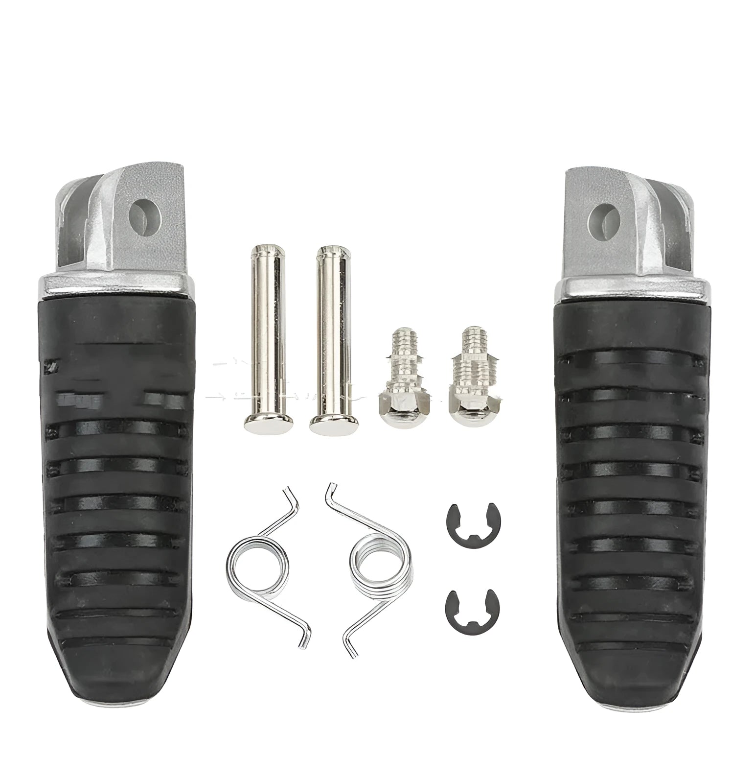 Black aluminium alloy motorcycle footpeg set for Suzuki Hayabusa and V-Strom models