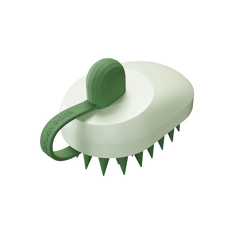 Soft silicone pet grooming brush with massage function for dogs in blue colour
