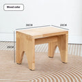 Distressed brown wooden stool with bracket legs for changing shoes