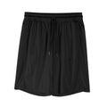 Men's black quick-drying mesh capri pants with elastic waistband and mid-length cut
