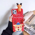 Christmas themed silicone back cover case for iPhone in one of four colour options