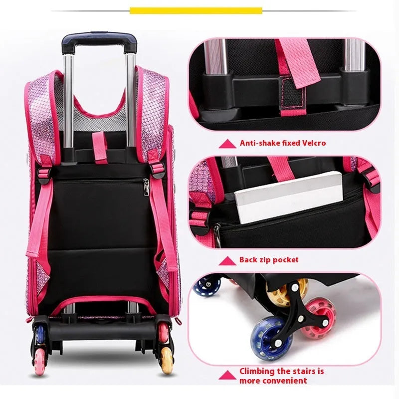 Transparent pet trolley bag with folding shoulder design for small dogs and cats