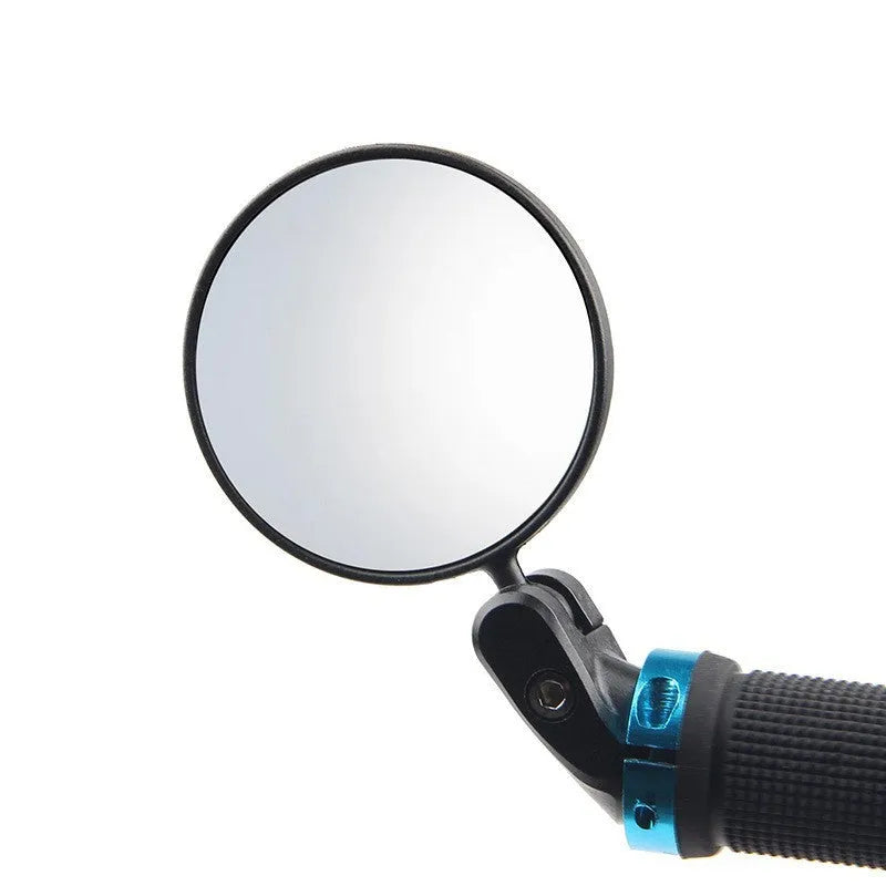 Black foldable convex blind spot mirror showing 7cm reflective surface and adjustable arm.