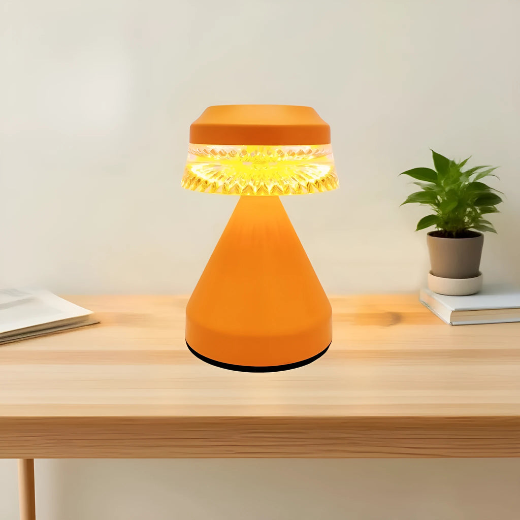 Creative bedroom LED charging night lamp in black, brown, or orange with USB cable