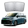 Silver car windshield sunshade cover designed specifically for NOAH XOVY 90 series vehicles