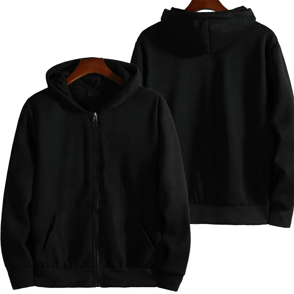Men's loose fit solid colour sports zip jacket in lightweight fabric
