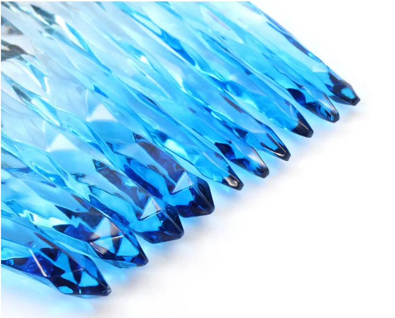 Ten crystal handle foundation brushes with synthetic bristles in four colour options