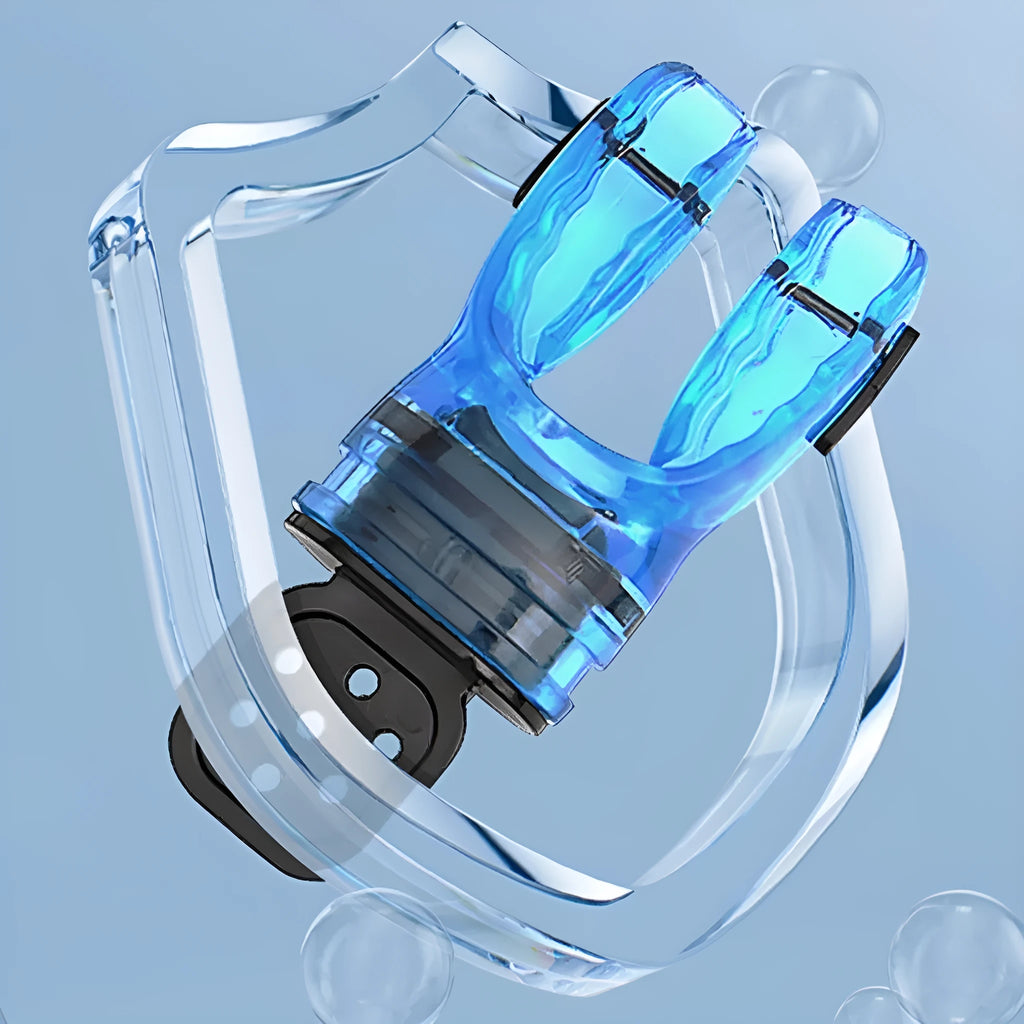 Plastic free edible silicone diving mouthpiece in various colours showing 110mm length