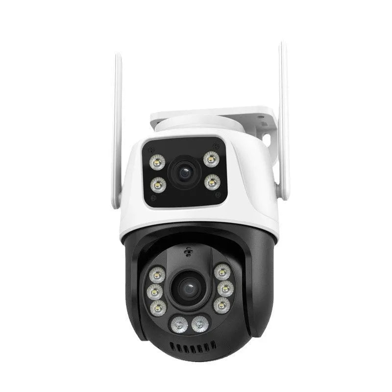 Outdoor wireless security camera system with dual-screen monitor for home surveillance