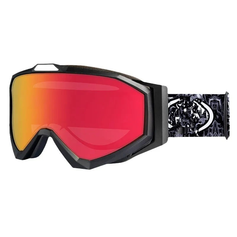 Motorcycle goggles with a double layer anti-fog lens and a black TPU frame shown with a grey lens.