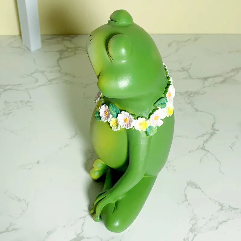 European style Magic Yoga Frog decoration in RDW123 colour, a plastic and resin micro landscape ornament.