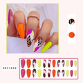 Wear Armour medium almond shaped nail stickers in four frosted patterns: French leaves, leopard print, macarons, and colour plating.