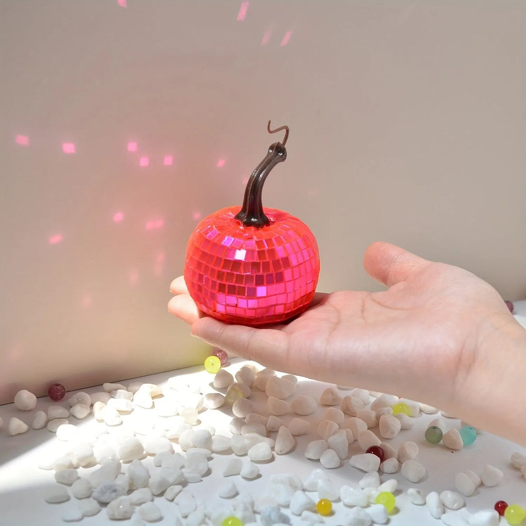 Chinese style glass Halloween pumpkin ornament in bionic design with embroidered glass construction