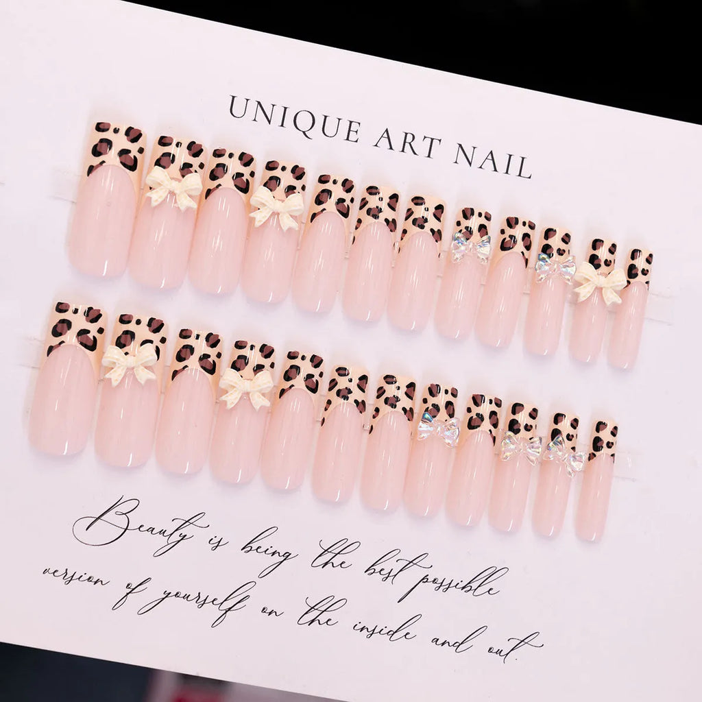 Leopard print butterfly nail art decorations set in WM296 colour for manicures