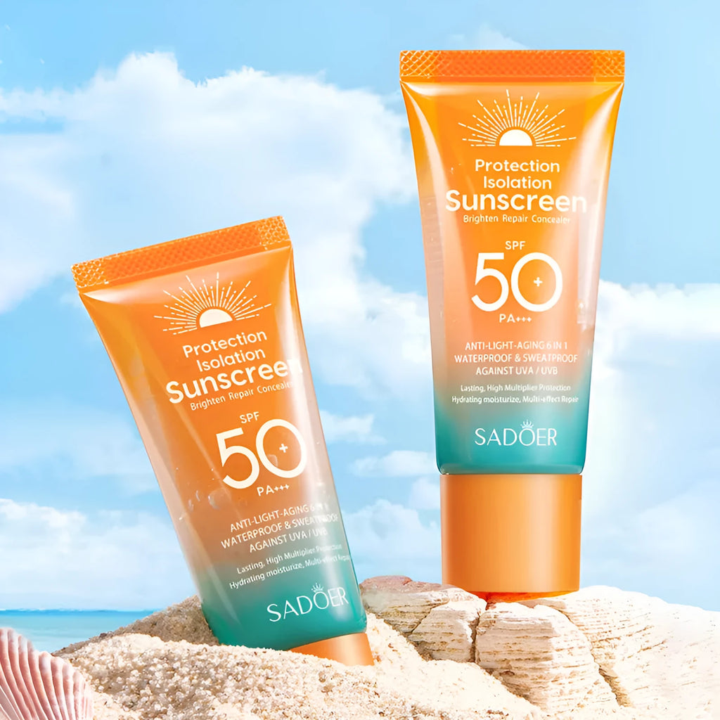 Double tube multi-effect repair isolation sunscreen and primer 50g universal formula