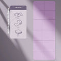 Blue portable folding TPE gymnastic mat for yoga and home fitness, shown unfolded and folded.