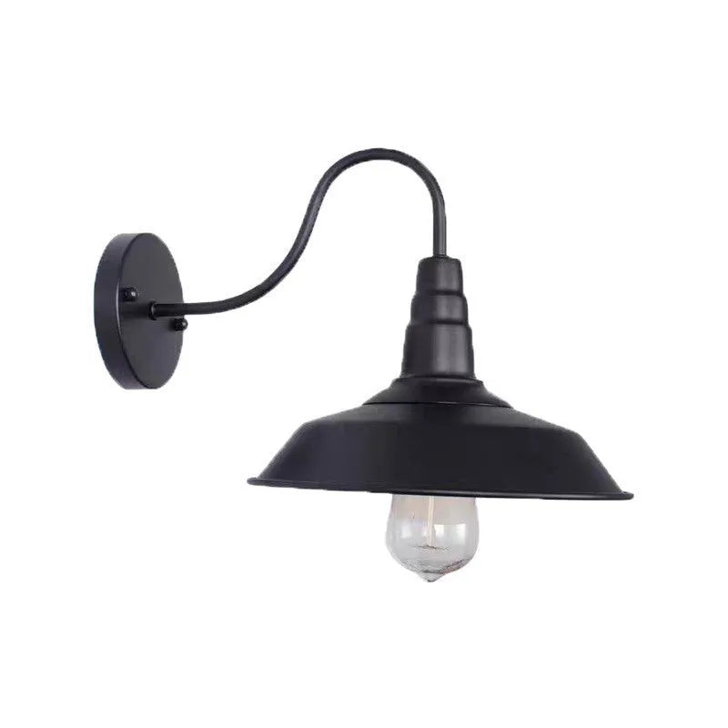 Retro style villa courtyard wall lamp in silver or copper finish with right angle or oblique angle mounting
