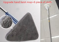 Blue extendable triangle cleaning mop with 360° rotating head and stainless steel pole