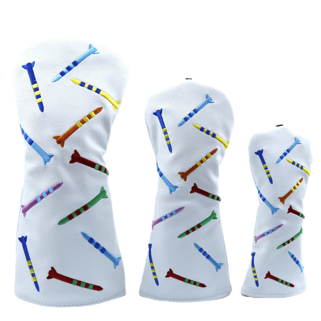 Golf club wooden pole sets in black or white colour made from PU material with three size options