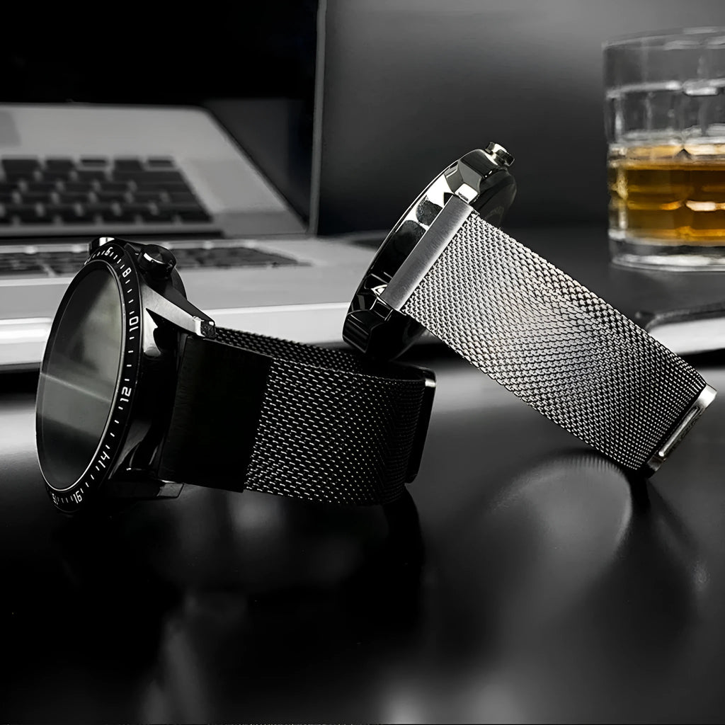 Stainless steel Garmin Fenix watch strap replacement in silver black gold rose gold colours