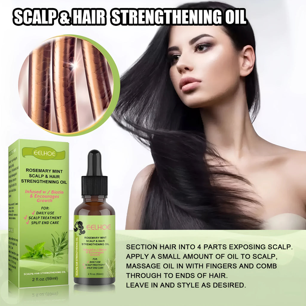 59ml bottle of rosemary mint hair growth fluid for scalp massage and treatment