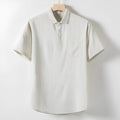 Men's linen blend loose fit T-shirt in three colour options with short sleeves