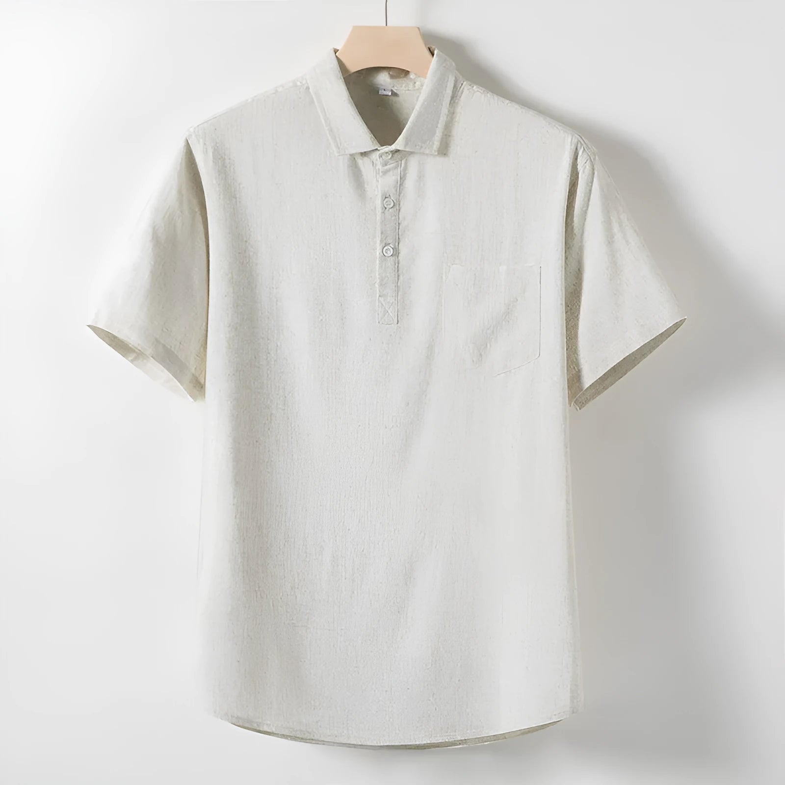 Men's linen blend loose fit T-shirt in three colour options with short sleeves