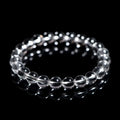 Natural Donghai Old Materials white crystal bracelet with round beads in geometric style.