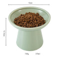 Elevated ceramic cat bowl with wide 16cm diameter and 12cm height in blue colour