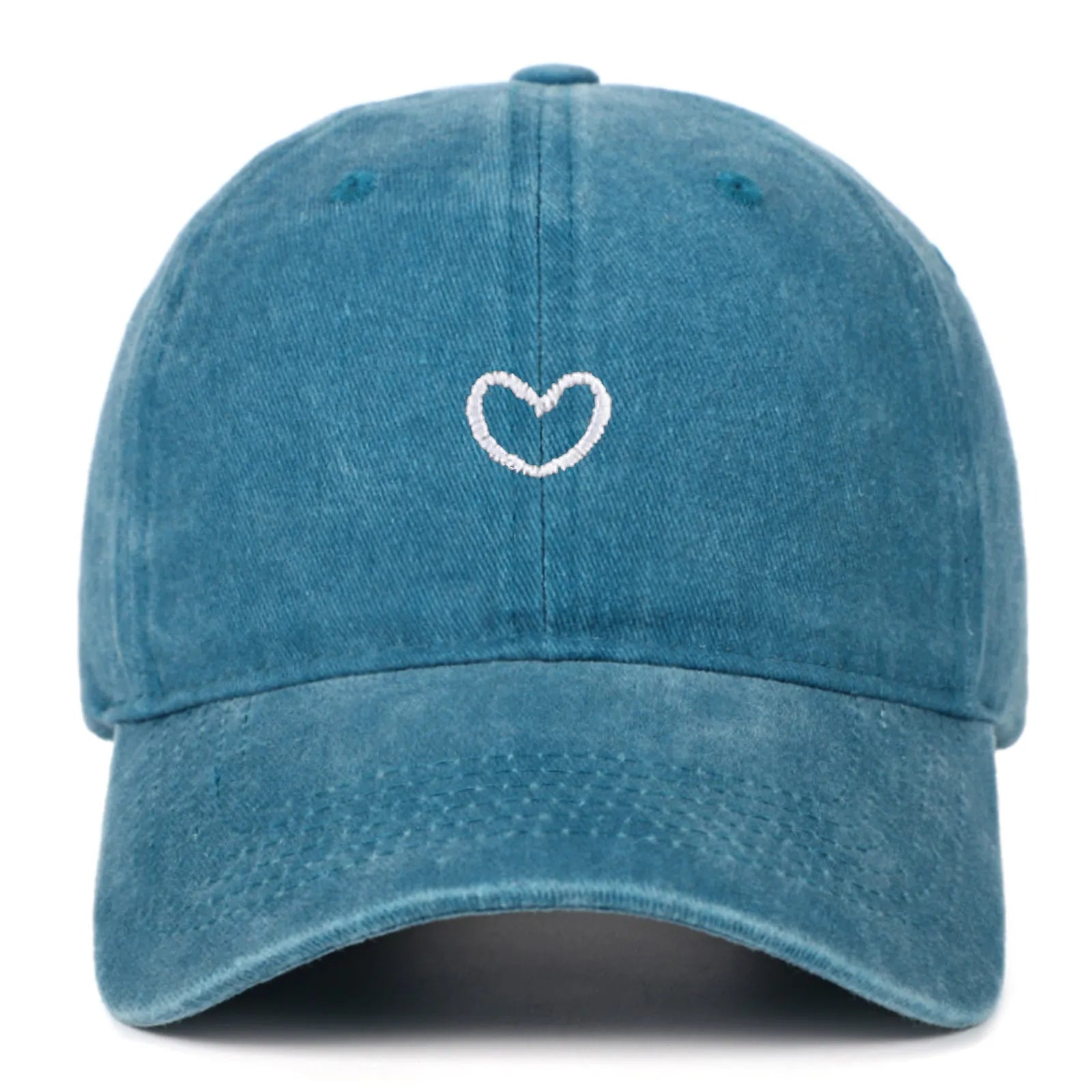Cotton baseball cap with embroidered design and adjustable sizing in multiple colour options