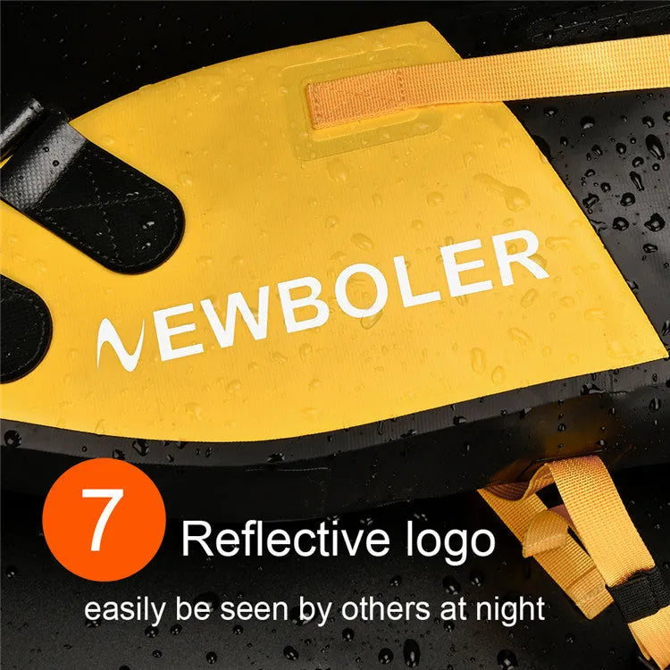 Waterproof PVC bicycle tail bag with 13 litre capacity shown in yellow colour