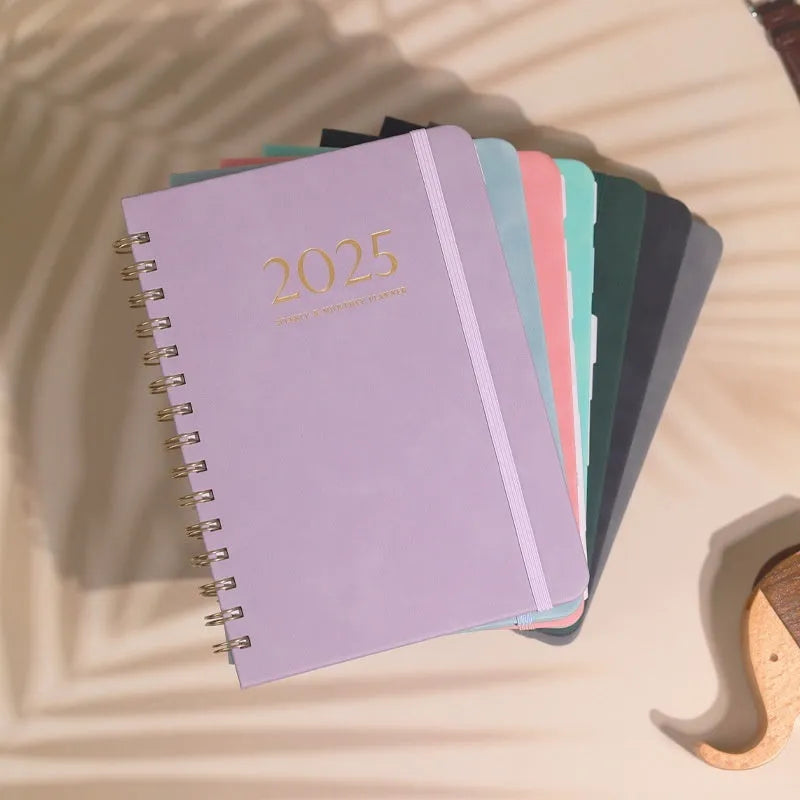 A5 size pu leather notebook with metal coil binding in multiple colour options for business gifts