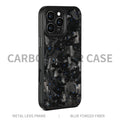 Metal frame mobile phone case with forged carbon fibre pattern and magnetic function for iPhone 17
