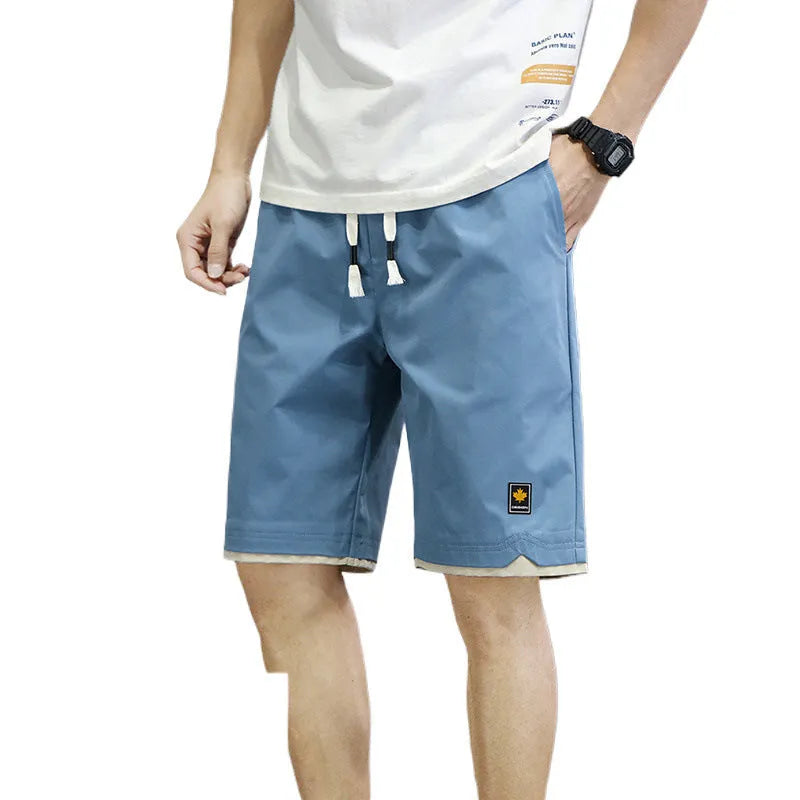 Straight loose fit casual beach shorts with micro elasticity in multiple colour options