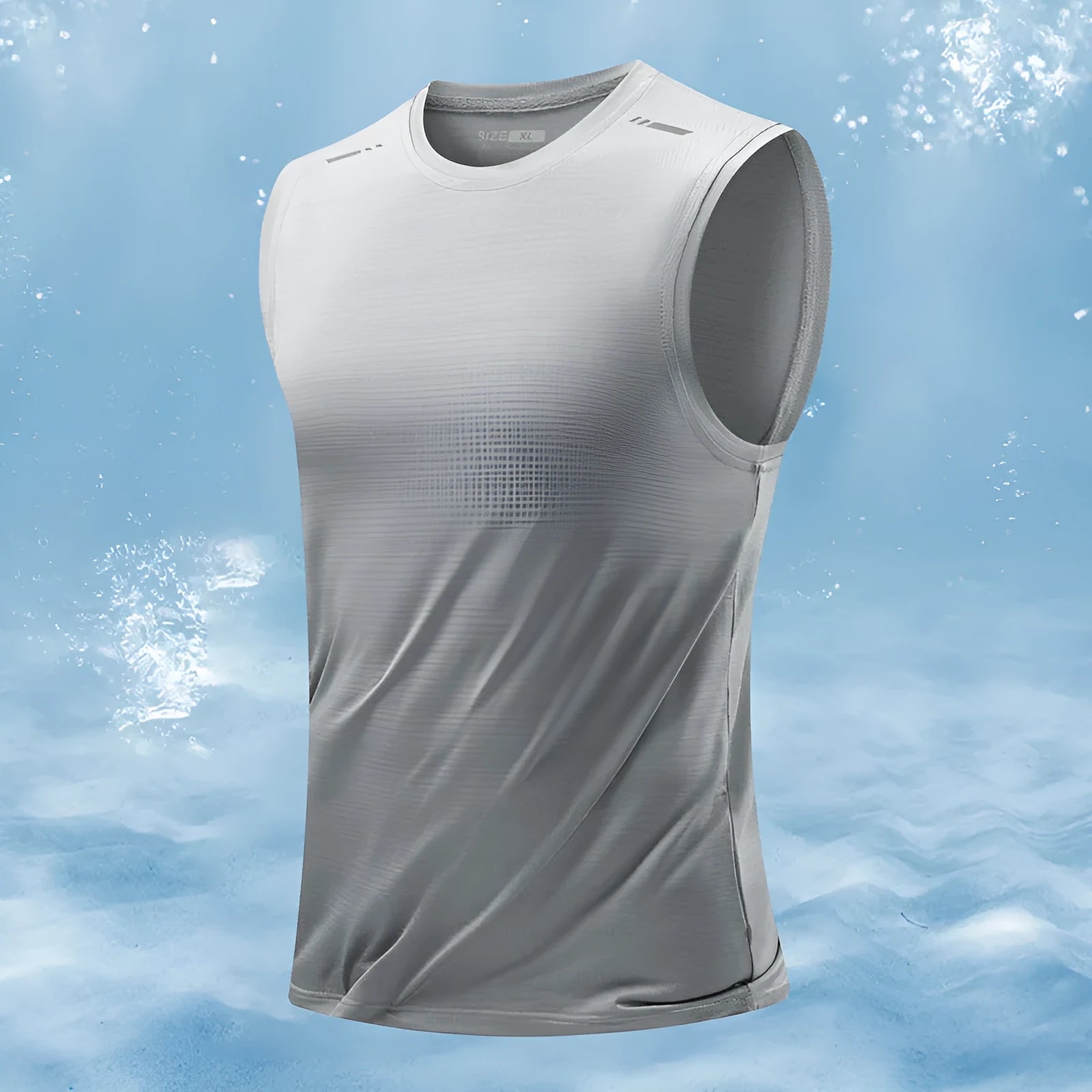 A man's loose-fit sleeveless waistcoat in a solid colour, made from bamboo fibre blend fabric.