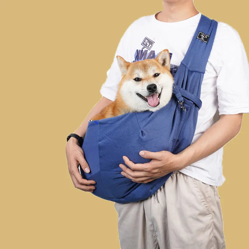 Cat messenger bag in folded and unfolded positions showing large capacity interior and adjustable shoulder strap