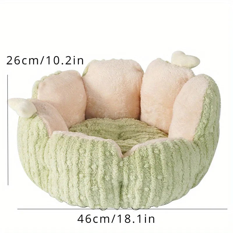 Soft cactus-themed cat litter kennel in purple or green colour, large and small sizes
