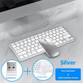 Ultra-thin wireless keyboard and mouse combo in black, gun colour, or silver with charging cable and receiver