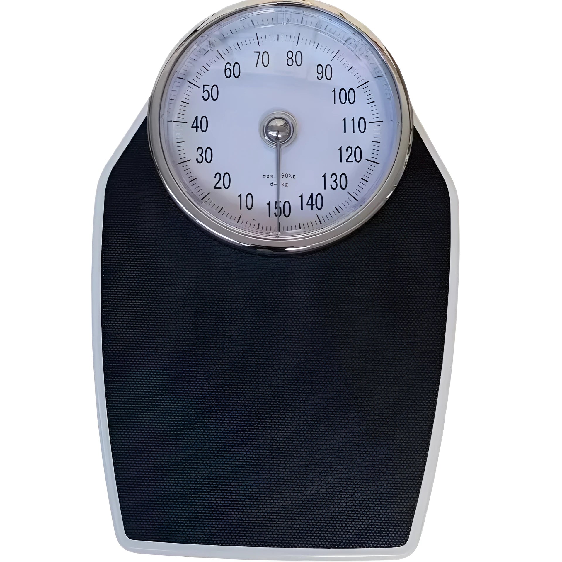 Black mechanical pointer body weight scale with large dial and 47x35cm platform