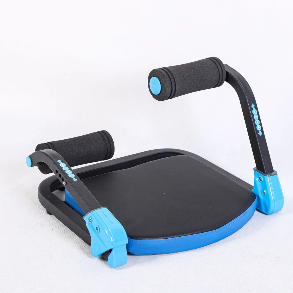 Mini abdominal fitness device in red or sky blue for home and office workouts
