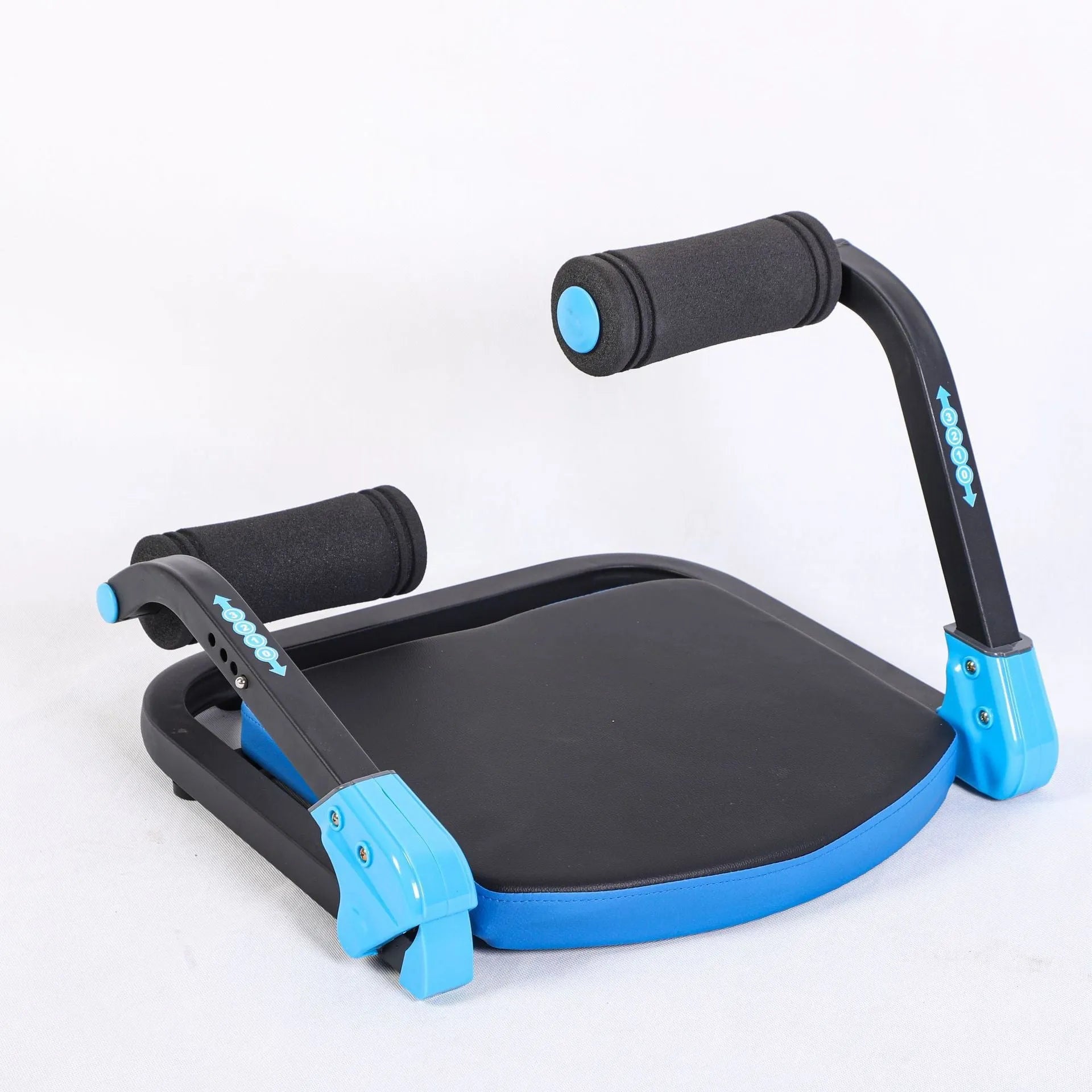 Mini abdominal fitness device in red or sky blue for home and office workouts