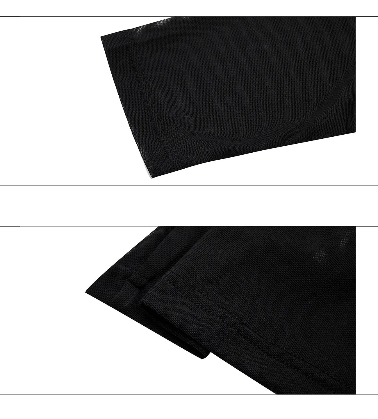 Men's black slim fit long sleeve top made from niche mesh ice-feel fabric.