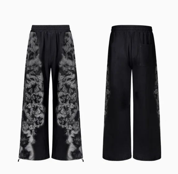 Women's streetwear co-ord set with printed trousers, hoodie, and seven-inch pants